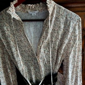 MAXI DRESS. Tear Flattering Maxi Spring-Summer Flowy Dress. Blouson sleeve.